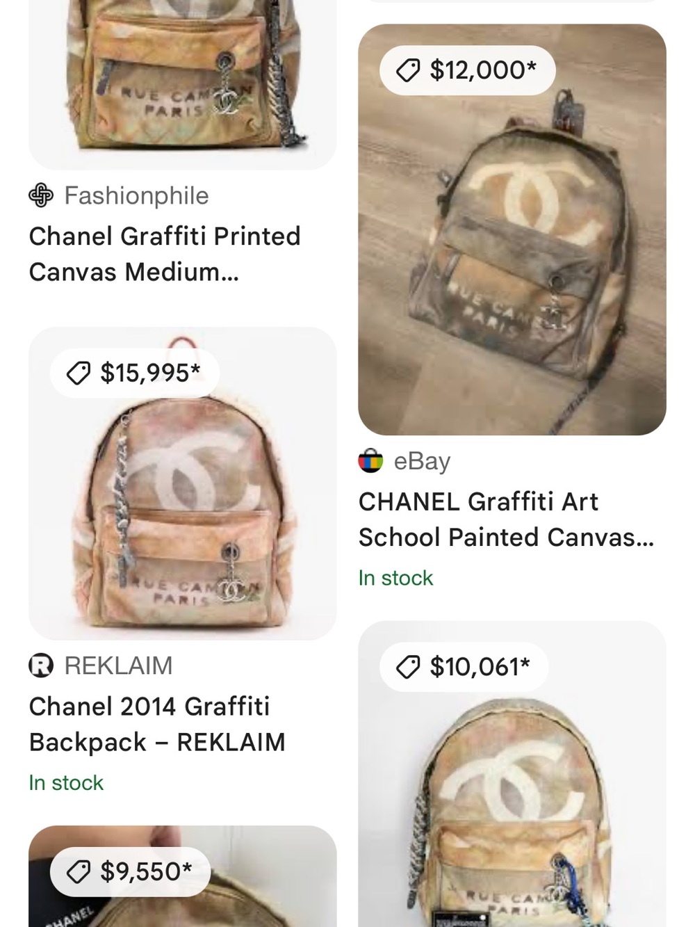 CHANEL Graffiti Painted Canvas Backpack — Beige, Taupe & Pink Wash